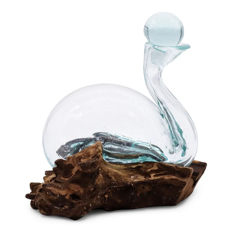 Molten Glass Duck Decanter on Legno with Stopper 19cm