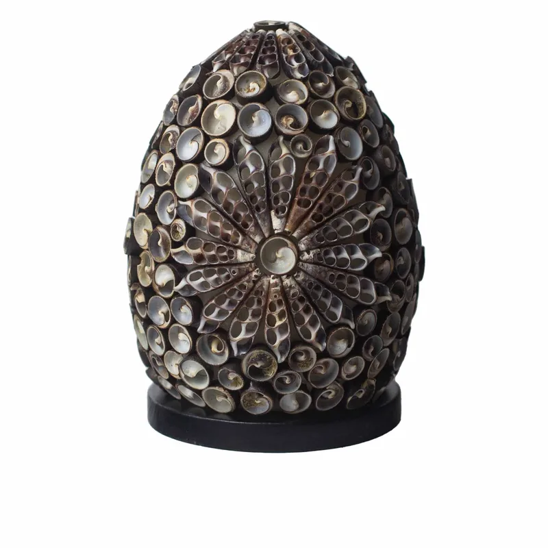 Boho Sea Shell Lamp Chocolate Twist Oval 15cm