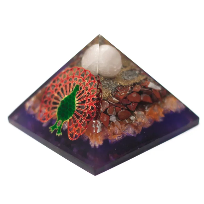 Lrg Organite Pyramid 70mm Peacock（earth base) — foto 2