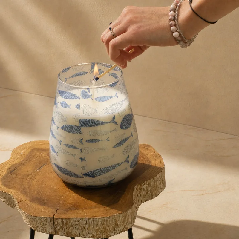 Tall Glass Jar Candele Seabreeze — foto 4