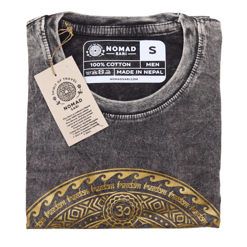 Nomad Sari Stonewashed Cotton T-Shirt – Chakra – Dark Grey – Small — foto 2