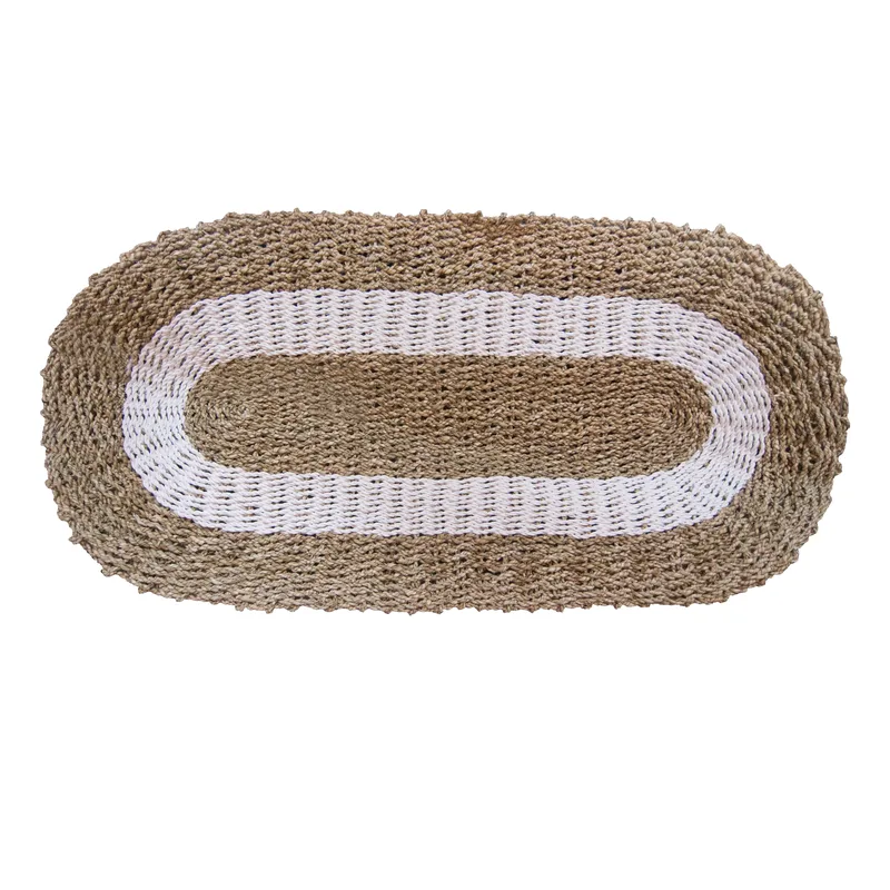 Oval Seagrass Bianco & Tan Classic 60x120cm — foto 4