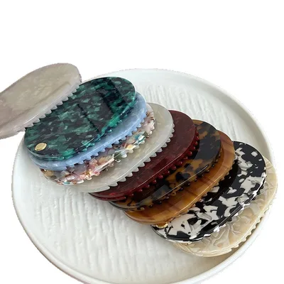 2 Pezzi Pettini Tartaruga con Specchio Mini Portatile Pieghevole Pettine per Capelli Viaggio Compact Pennello per Tutti i Tipi di Capelli Regalo per Damigelle d'Onore Favore di Matrimonio