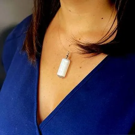 Selenite Obelix Pendent