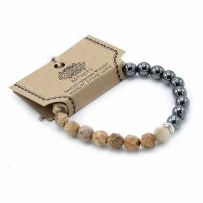 Bracciale con Pietre Naturali Tagliate – Onice Magnetica