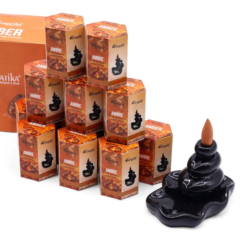 Pacchetto incenso backflow masala – Ambra (10 pezzi) — foto 1