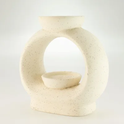 Ceramic Zen Olio Bruciatore - Large Oval Pebble - Speckled Off-White — foto 3