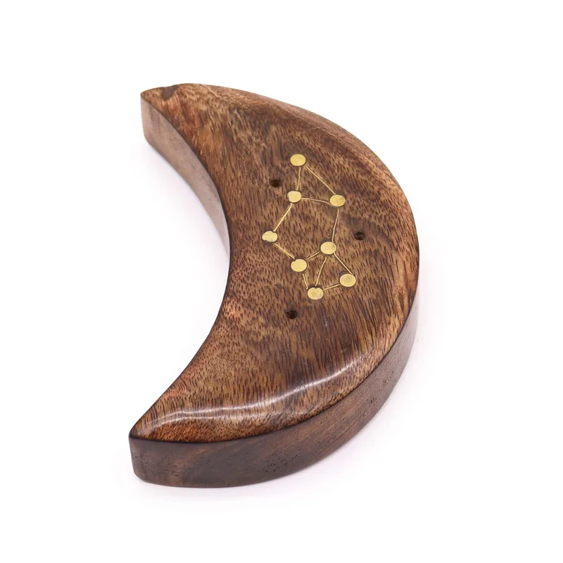 Engraved and Brass Zodiac Sign Incenso Burners Moon