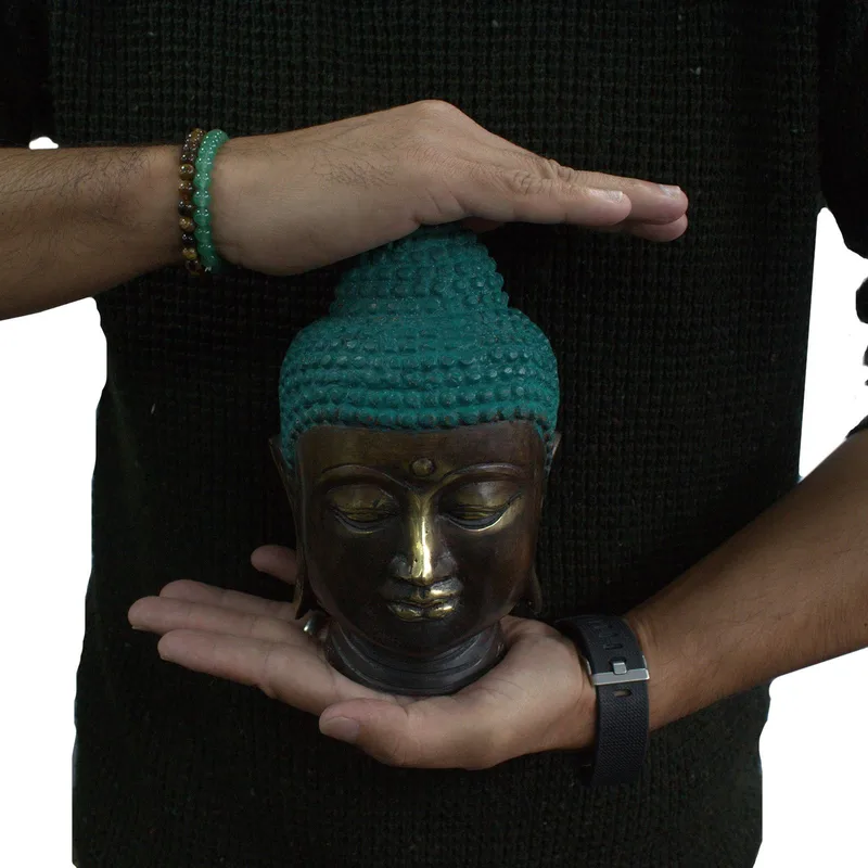 Large Classic Brass Buddha Head — foto 1