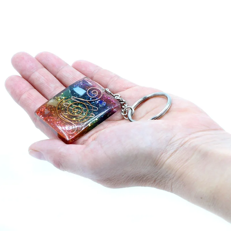 Orgonite Power Keyring Home Protect Copper and Chakra — foto 4