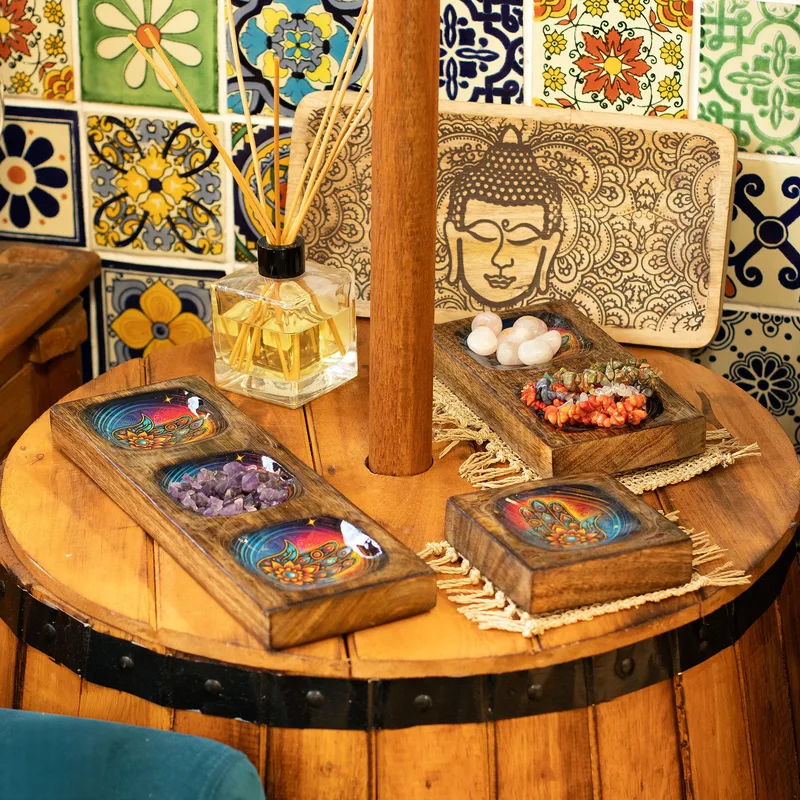 Med Enamelled Mango Tray Set Hamsa — foto 3