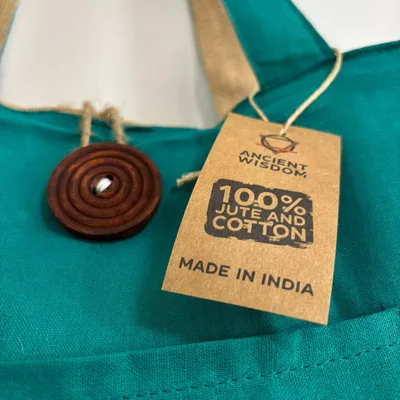 Reversible Jute & Cotton Big Bag Teal — foto 2