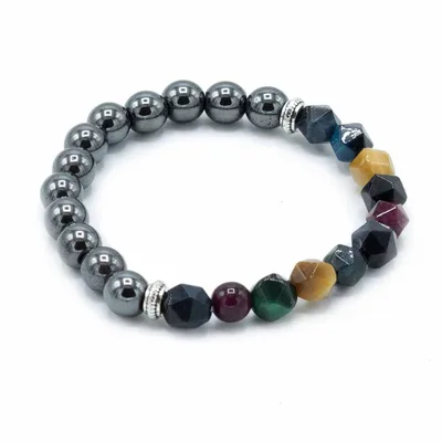 Bracciale con Pietre Naturali Tagliate - Arcobaleno Magnetico — foto 1