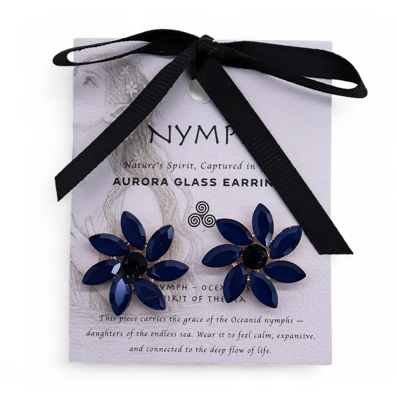 Royal Blu - Vintage Glass - Fiori - Earrings — foto 3