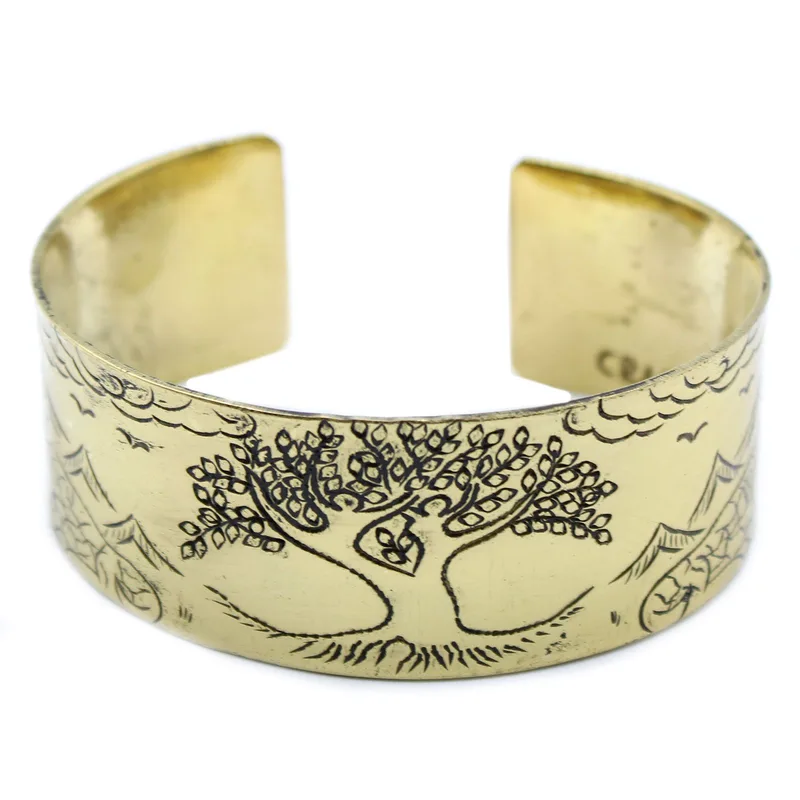 Brass Tibetan Mantra Bracelet Albero of Life