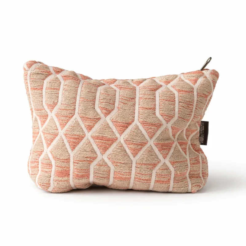 Nomad Sari Indian Jacquard Toiletry Bag Rosa Lattice