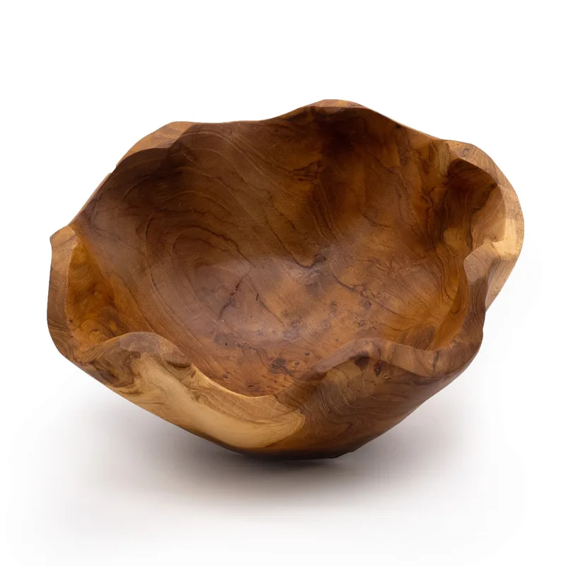 Medium Smooth Teakwood Fruit Bowl 21x9cm — foto 2