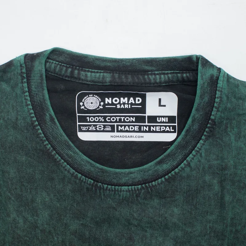 Nomad Sari Stonewashed Cotton T-Shirt Albero of Life Verde Large — foto 1