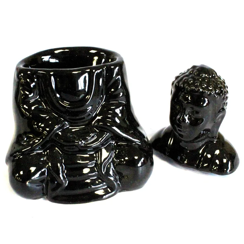 Sitting Buddha Olio Bruciatore - Nero — foto 1