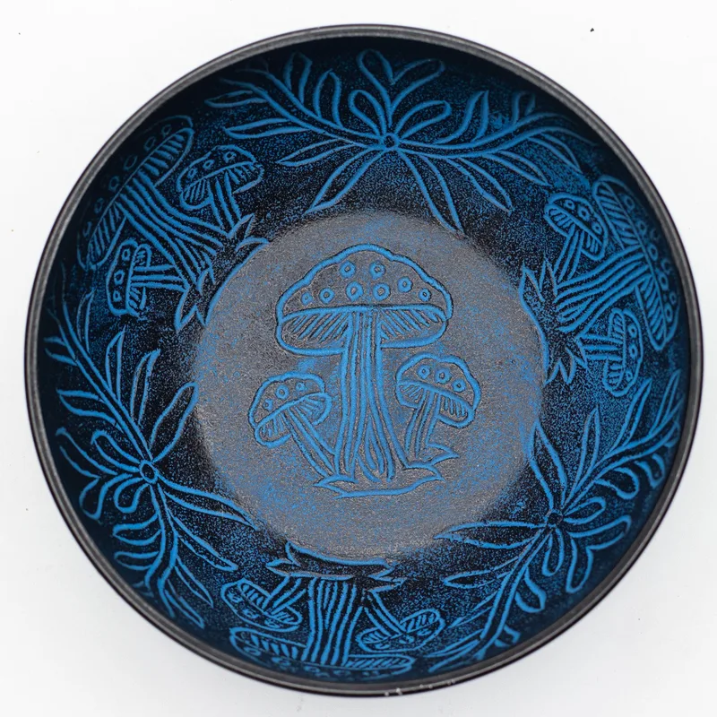 Aluminum Singing Bowl Magic Mushroom Blu — foto 1