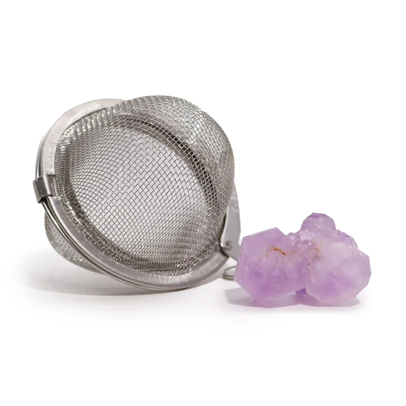 Raw Crystal Gemstone Tè Strainer - Amethyst Cluster — foto 5