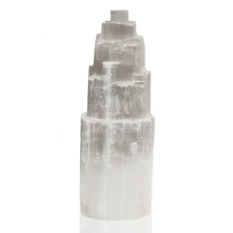 Naturale Selenite Tower Lamp 25 cm