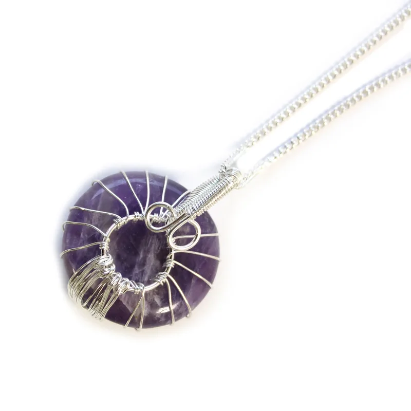 Albero of Life Gemstone Necklace Amethyst
