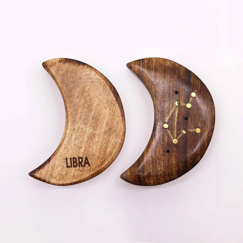 Engraved and Brass Zodiac Sign Incenso Burners Moon — foto 2