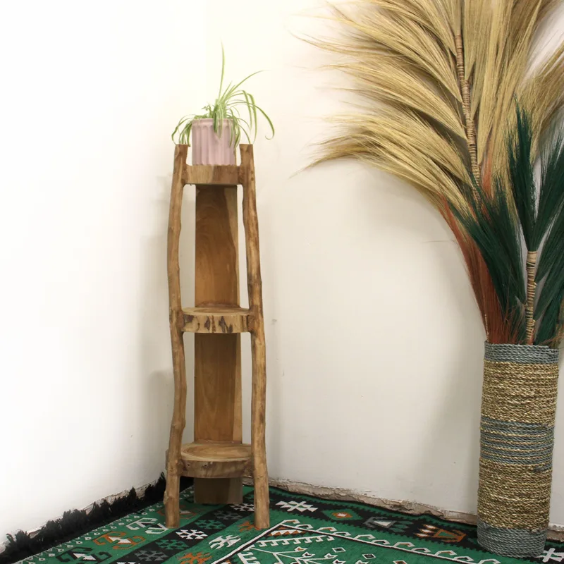 Naturale Teak Corner Unit 3 Shelves 90cm high — foto 1
