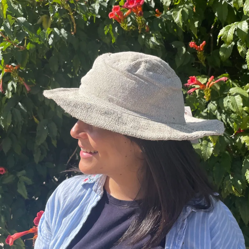 Patched and Wired Hemp & Cotton Boho Festival Hat Naturale — foto 1