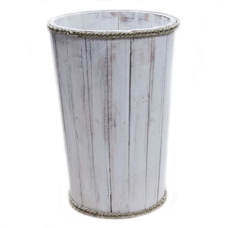 Lrg Nautical Display Tub Whitewash 45x32cm