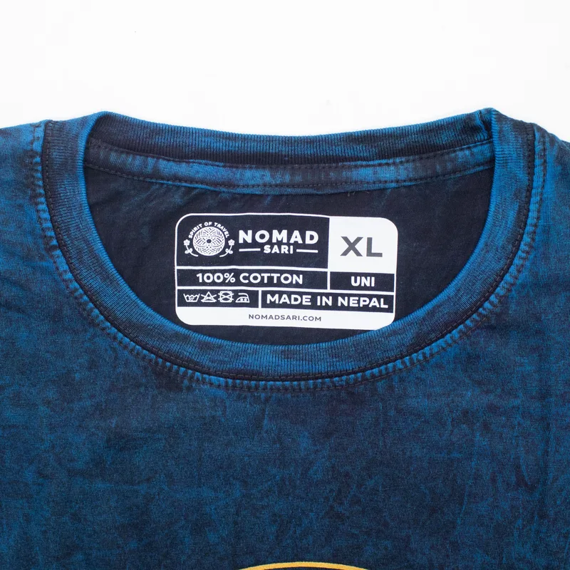 Nomad Sari Stonewashed Cotton T-Shirt Stay Selvatico Moon Child Blu XL