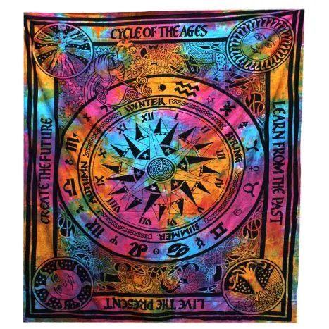Double Cotton Bedspread + Wall Hanging Circle of Ages