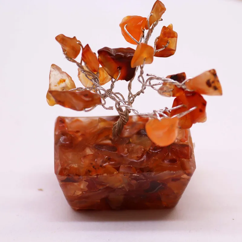 Mini Gemstone Trees On Orgonite Base - Carnelian (15 stones) — foto 1