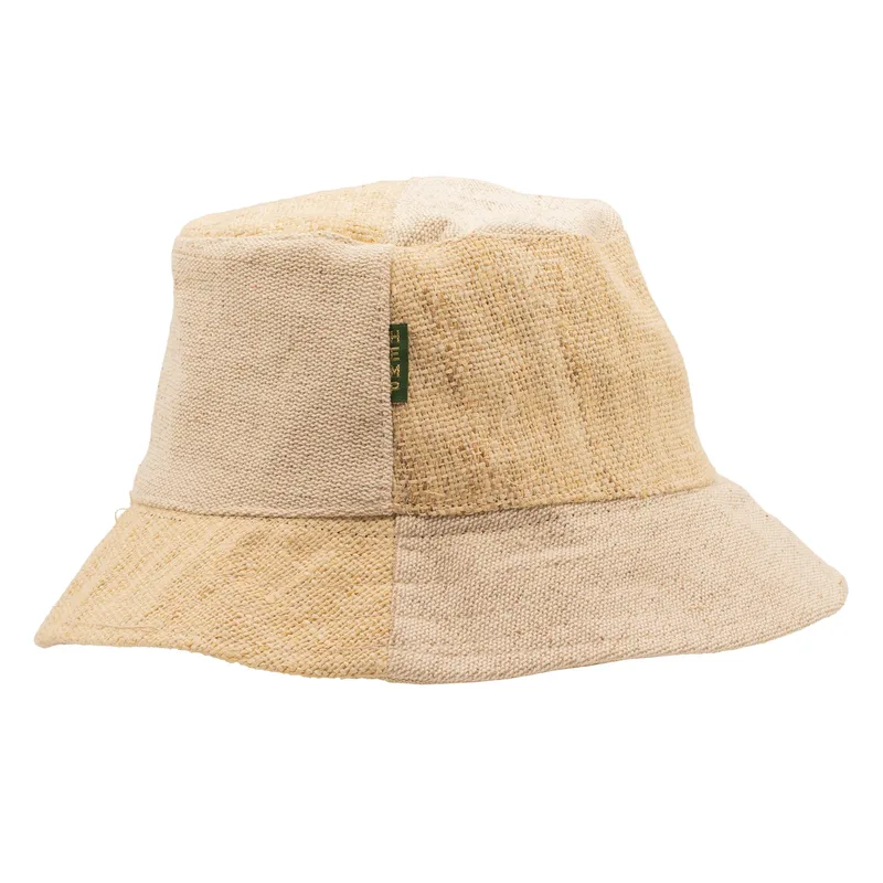 Patched Hemp & Cotton Boho Festival Hat Naturale