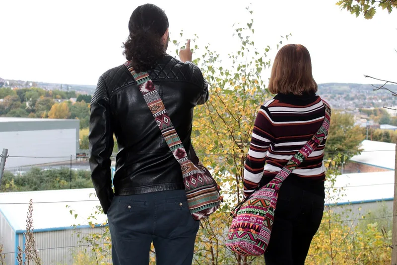 Jacquard Bag Pink Student Back