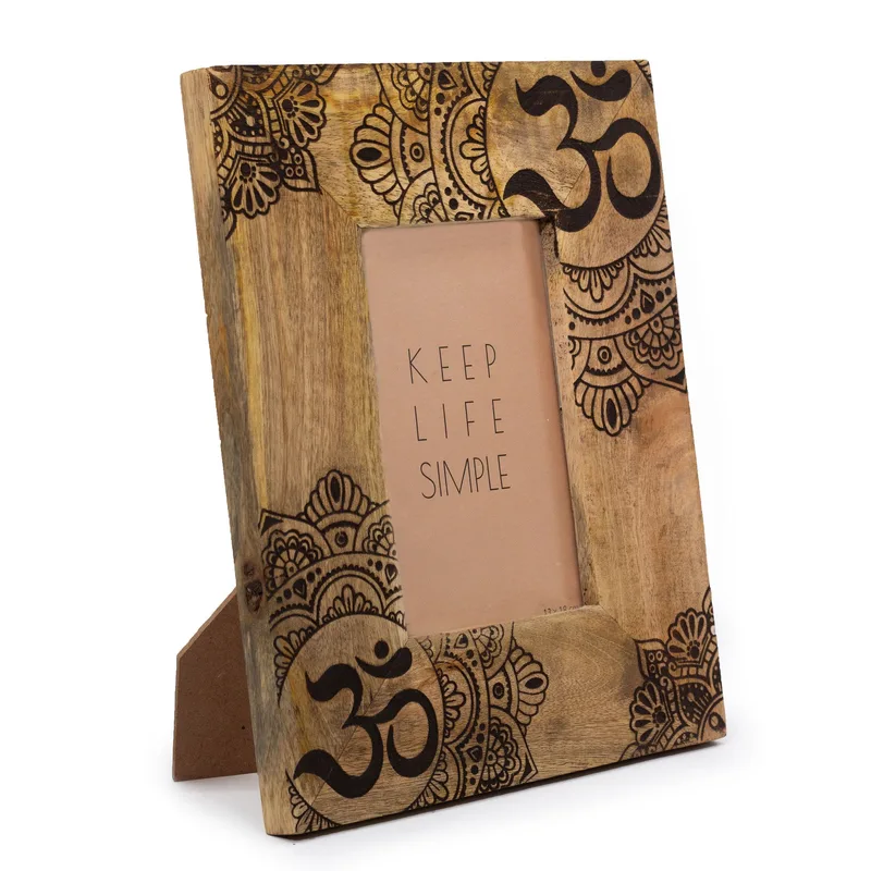 Med Mango Legno Picture Framel 26x20x2cm Mandala Nero