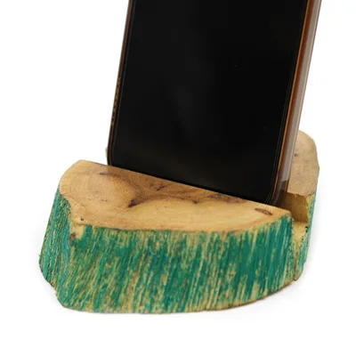 Porta cellulare in legno Gamal Grande - Verdeacqua — foto 4