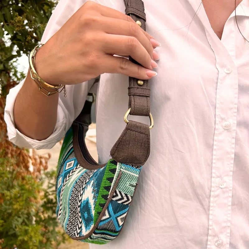 Jacquard Hobo Bag Bold Greens