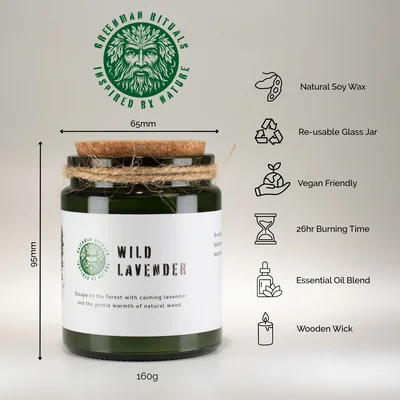 Greenman Woodwick Soy Candela Selvatico Lavanda