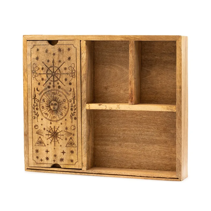 Four Section Tarot Scatola with Card Porta