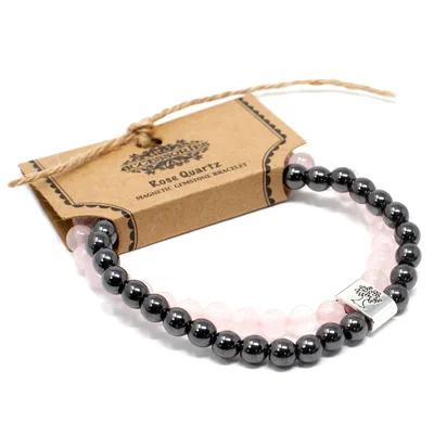 Bracciale Gemma Magnetica - Quarzo Rosa — foto 4