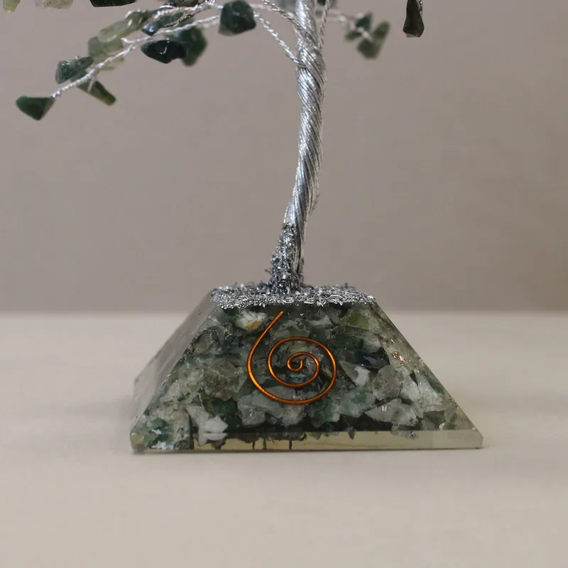 Gemstone Albero with Organite Base 160 Stone Moss Agate — foto 1