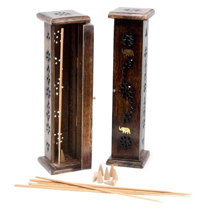 Square Incenso Tower - Brass inlay - Mango Legno — foto 2