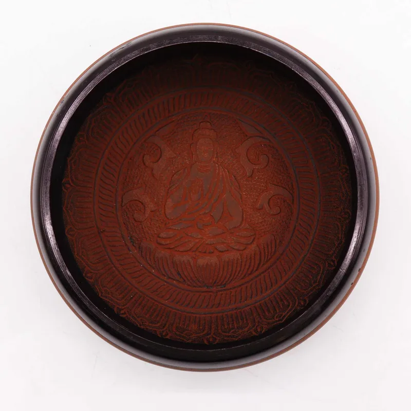 Earth Powder Singing Bowl Clay Om Buddha 16cm — foto 1