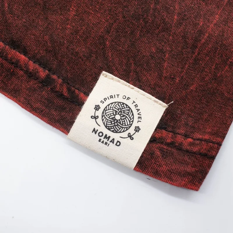 Nomad Sari Stonewashed Cotton T-Shirt Dragon Mandala Maroon XL — foto 5