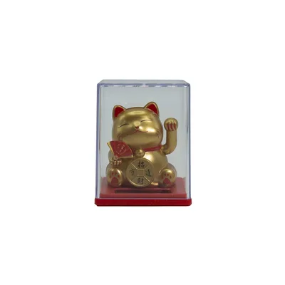 Mini Solar Powered Money Cat in Scatola - Oro