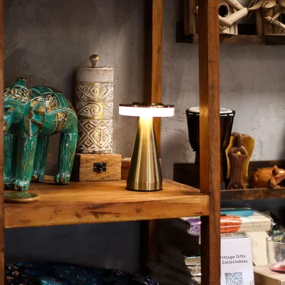 Touch Lamp - Tall Stem Bronze/Gold - USB (C) - Rechargeable (400 Watt) — foto 2
