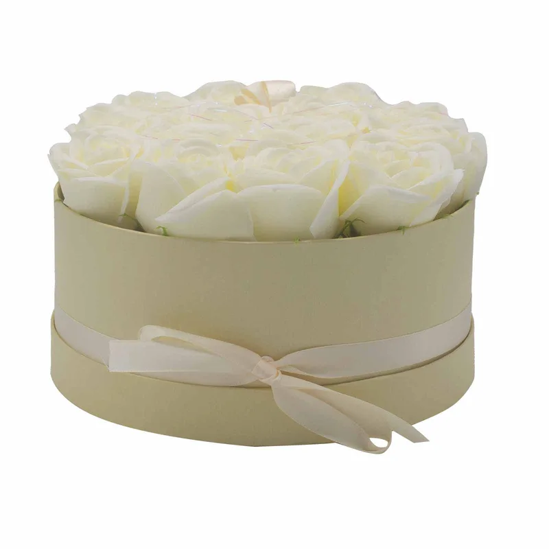 Sapone Fiore Gift Bouquet 14 Crema Roses Round — foto 4