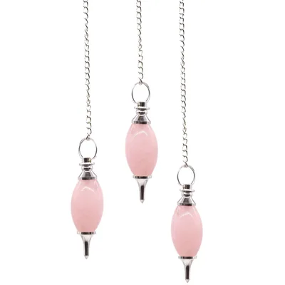 Lingam Shaped Gemstone Pendulum - Rosa Quartz